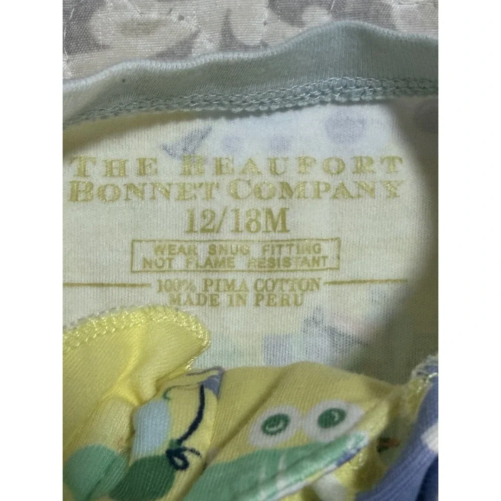 The Beaufort Bonnet Company 100% Pima Cotton Sleeper 12-18M Birthday Train